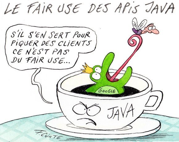 Dessin: La justice reconnait le « fair use » des APIs Java par Google